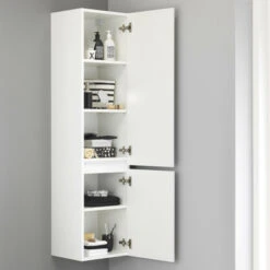 Tiger Karlo Kolomkast Sneeuwwit 160 Cm -Prachtige Badkamerwinkel 123 1028