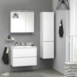 Tiger Karlo Kolomkast Sneeuwwit 160 Cm -Prachtige Badkamerwinkel 123 1029