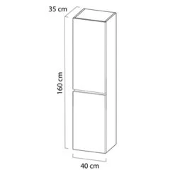 Tiger Karlo Kolomkast Sneeuwwit 160 Cm -Prachtige Badkamerwinkel 123 1031