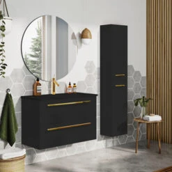 Atlantic kolomkast Stella Mat Zwart -Prachtige Badkamerwinkel 123 1044