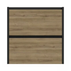 Tiger Reverse Meubelset Met 2 Lades 60 Cm Chalet Eik / Mat Zwart Inclusief Oval Wastafel Mat Zwart -Prachtige Badkamerwinkel 123 107