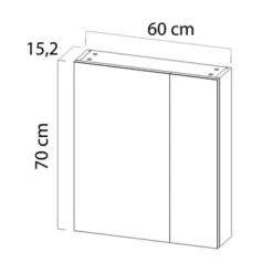 Tiger Spiegelkast S-Line 60cm Sneeuwwit -Prachtige Badkamerwinkel 123 1102