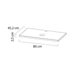 Tiger Karlo Badkamermeubelset 80 Cm Chalet Eik Met Wit Houten Wasblad En Glanzend Witte Keramische Waskom -Prachtige Badkamerwinkel 123 1115