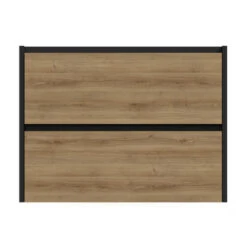 Tiger Reverse Meubelset 80 Cm Met 2 Lades Chalet Eik / Mat Zwart Inclusief Oval Wastafel Mat Zwart -Prachtige Badkamerwinkel 123 1153