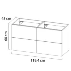 Tiger Karlo Badkamermeubelset 120 Cm Chalet Eik Met Wit Houten Wasblad En Glanzend Witte Keramische Waskom -Prachtige Badkamerwinkel 123 1174