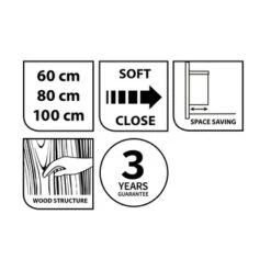 Tiger Badmeubelset Pocket 80 Cm Met 2 Lades Naturel Eik -Prachtige Badkamerwinkel 123 1207