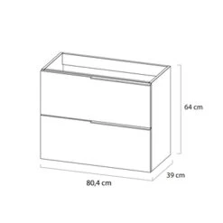 Tiger Badmeubelset Pocket 80 Cm Met 2 Lades Naturel Eik -Prachtige Badkamerwinkel 123 1208