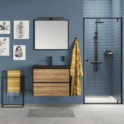 Tiger Reverse Meubelset 80 Cm Met 2 Lades Chalet Eik / Mat Zwart Inclusief Quadro Wastafel Mat Zwart 17 Tiger Reverse Meubelset 80 Cm Met 2 Lades Chalet Eik / Mat Zwart Inclusief Quadro Wastafel Mat Zwart -Prachtige Badkamerwinkel 123 1292