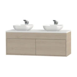 Tiger Helsinki Badkamermeubel 120 Cm Naturel Eiken Met Waskom -Prachtige Badkamerwinkel 123 1314