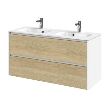 Tiger Reverse Meubelset 120 Cm Met 2 Lades Naturel Eik / Mat Wit Inclusief Oval Wastafel Dubbel Hoogglans Wit 3 Tiger Reverse Meubelset 120 Cm Met 2 Lades Naturel Eik / Mat Wit Inclusief Oval Wastafel Dubbel Hoogglans Wit