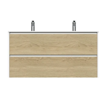 Tiger Reverse Meubelset 120 Cm Met 2 Lades Naturel Eik / Mat Wit Inclusief Oval Wastafel Dubbel Hoogglans Wit 5 Tiger Reverse Meubelset 120 Cm Met 2 Lades Naturel Eik / Mat Wit Inclusief Oval Wastafel Dubbel Hoogglans Wit - Afbeelding 3