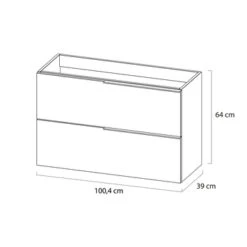 Tiger Badmeubelset Pocket 100 Cm Met 2 Lades Naturel Eik Incl. Looppoten -Prachtige Badkamerwinkel 123 1380