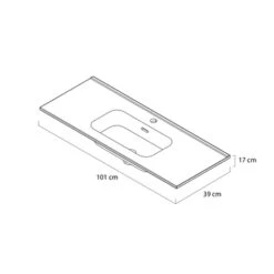 Tiger Badmeubelset Pocket 100 Cm Met 2 Lades Naturel Eik Incl. Looppoten -Prachtige Badkamerwinkel 123 1381