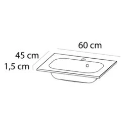 Tiger Reverse Meubelset 60 Cm Met 2 Lades Naturel Eik / Mat Wit Inclusief Oval Wastafel Hoogglans Wit -Prachtige Badkamerwinkel 123 1400