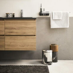 Tiger Karlo Badkamermeubel 120cm Chalet Eik Met Zwart Wastafelblad -Prachtige Badkamerwinkel 123 1425