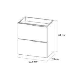 Tiger Badmeubelset Pocket 60 Cm Met 2 Lades Naturel Eik -Prachtige Badkamerwinkel 123 1431