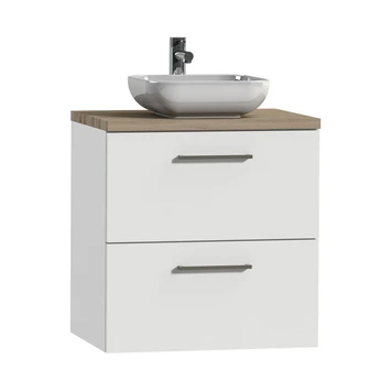 Tiger Badkamermeubel Studio 60cm Hoogglans Wit/witte Waskom Met Vierkante Greep 4 Tiger Badkamermeubel Studio 60cm Hoogglans Wit/witte Waskom Met Vierkante Greep - Afbeelding 2