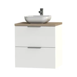 Tiger Badkamermeubel Studio 60cm Hoogglans Wit/witte Waskom Met Profielgrepen -Prachtige Badkamerwinkel 123 1480