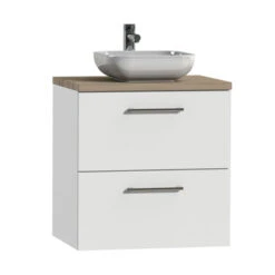 Tiger Badkamermeubel Studio 60cm Hoogglans Wit/witte Waskom Met Ronde Greep -Prachtige Badkamerwinkel 123 1494