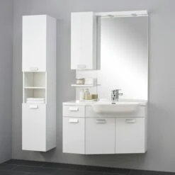 Fabulous Badmeubelset Rechtshoekig Hoogglans Wit 100 Cm