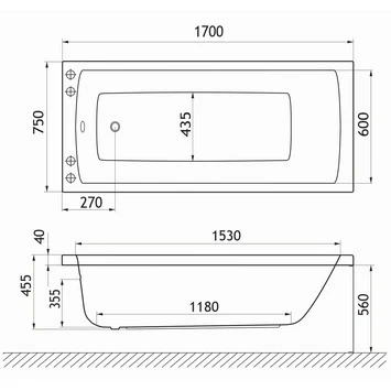 Sealskin Bad Trend Acryl 75x170x45,5 Cm 4 Sealskin Bad Trend Acryl 75x170x45,5 Cm - Afbeelding 2