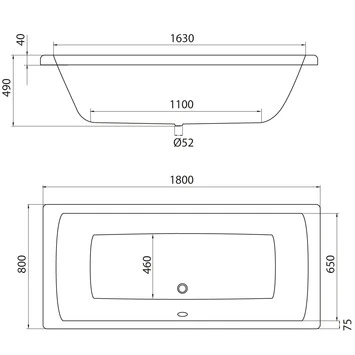 Sealskin Bad Trend Acryl 80x180x47 Cm 4 Sealskin Bad Trend Acryl 80x180x47 Cm - Afbeelding 2