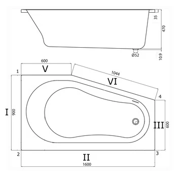 Sealskin Bad Optimo Compact Rechts Acryl 90x160x48 Cm 4 Sealskin Bad Optimo Compact Rechts Acryl 90x160x48 Cm - Afbeelding 2