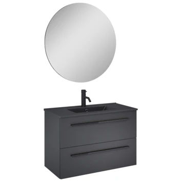 Atlantic Stella Badmeubelset Met Spiegel En Zwarte Wastafel 80cm Mat Zwart Met Zwarte Grepen 3 Atlantic Stella Badmeubelset Met Spiegel En Zwarte Wastafel 80cm Mat Zwart Met Zwarte Grepen