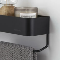 Sealskin Plank- En Handdoekhouder Brix Zwart -Prachtige Badkamerwinkel 123 1749