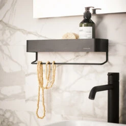 Sealskin Plank- En Handdoekhouder Brix Zwart -Prachtige Badkamerwinkel 123 1751