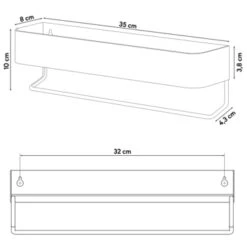 Sealskin Plank- En Handdoekhouder Brix Zwart -Prachtige Badkamerwinkel 123 1757