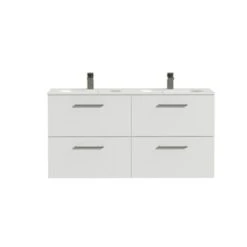 Tiger Badkamermeubel Studio 120cm Hoogglans Wit/matwit Met RVS Greep -Prachtige Badkamerwinkel 123 177