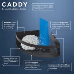 Tiger Caddy Hoekkorf Klein Zwart -Prachtige Badkamerwinkel 123 1777