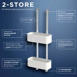 Tiger Doucherek Ophangbaar 2-store 25cm Wit -Prachtige Badkamerwinkel 123 1787