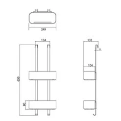 Tiger Doucherek Ophangbaar 2-store 25cm Wit -Prachtige Badkamerwinkel 123 1788