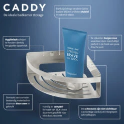 Tiger Caddy Hoekkorf Klein RVS -Prachtige Badkamerwinkel 123 1806