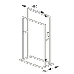 Sealskin Carré Handdoekrek Vrijstaand Zwart -Prachtige Badkamerwinkel 123 1838