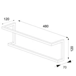 Sealskin Carré Handdoekrek 48 Cm Zwart -Prachtige Badkamerwinkel 123 2003