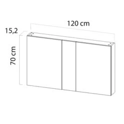 TIGER S-line Spiegelkast 120 Naturel Eik -Prachtige Badkamerwinkel 123 201