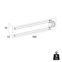 Tiger 2-armig Handdoekrek Cooper RVS/zwart -Prachtige Badkamerwinkel 123 2022