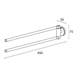 Tiger Handdoekhouder Urban 2-Armig Zwart -Prachtige Badkamerwinkel 123 2041