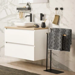 Sealskin Handdoekrek Brix Metaal Zwart -Prachtige Badkamerwinkel 123 2046