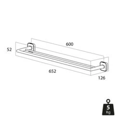 Tiger Handdoekhouder Carv Dubbel Zwart -Prachtige Badkamerwinkel 123 2078
