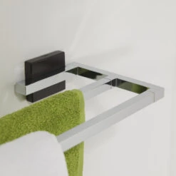 Tiger Dubbel Handdoekrek Zenna Chroom/Wengé -Prachtige Badkamerwinkel 123 2086