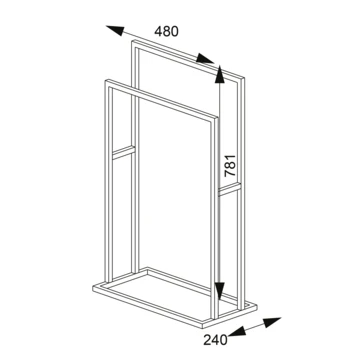 Sealskin Carré Handdoekrek Vrijstaand Wit 10 Sealskin Carré Handdoekrek Vrijstaand Wit - Afbeelding 8