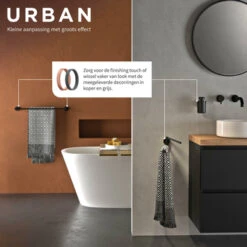 Tiger Handdoekhouder Urban Dubbel Zwart -Prachtige Badkamerwinkel 123 2118