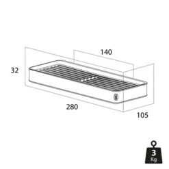 Tiger Planchet Carv 28 Cm Zwart -Prachtige Badkamerwinkel 123 2131