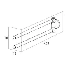 Tiger Handdoekhouder Noon 2-armig Zwart -Prachtige Badkamerwinkel 123 2156