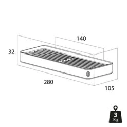 Tiger Planchet Cooper 28 Cm RVS/zwart -Prachtige Badkamerwinkel 123 236