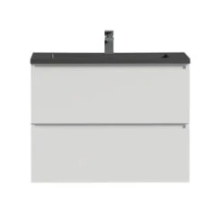 Tiger Karlo Badkamermeubel 80 Cm Hoogglans Wit Met Wastafel Zwart Blad -Prachtige Badkamerwinkel 123 246